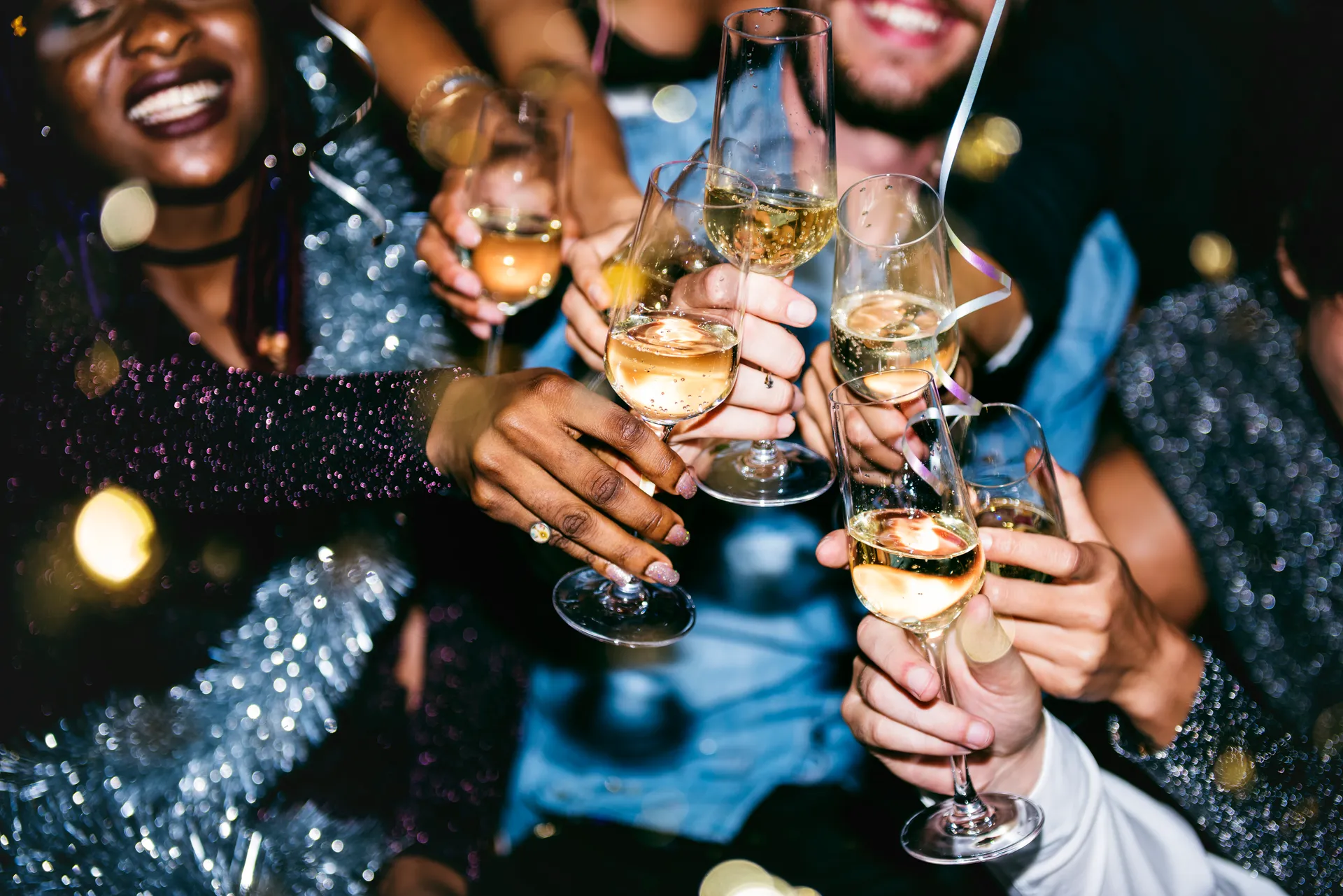 Guests celebrating at the bar